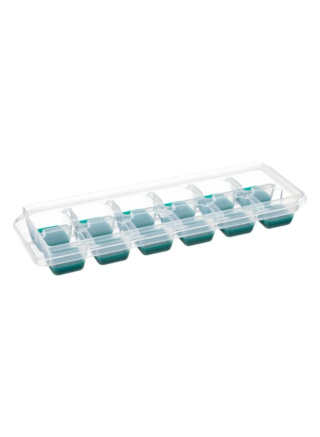 Five Simply Smart 3-Piece 12-Compartment Ice Cube Tray Clear and Teal Blue 5.5 x 9 x 26 cm 194278